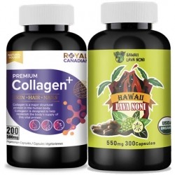 밴쿠버비타민,피부건강 세트 (초저분자 콜라겐 플러스 200캡슐 + 하와이 라바노니 550mg 300캡슐) 