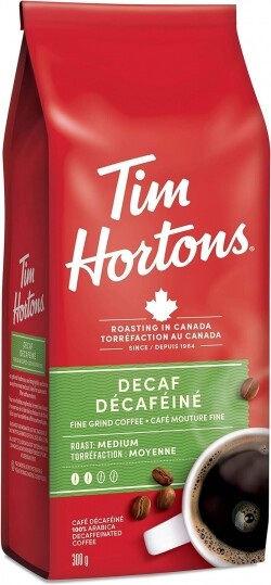 밴쿠버비타민,Tim Hortons Decaf Coffee, Fine Grind Bag, Medium Roast, 300g 